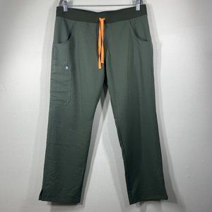 Figs Women’s Technical Scrubs Pants Size L Ovule Green High Rise